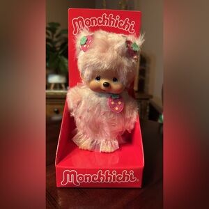 Pink Monchhichi Strawberry Heart Girl 20cm Plush